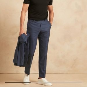 Mens Navy Suit Trousers